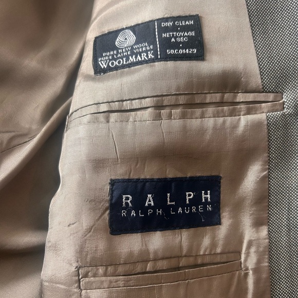 Ralph Lauren 100% Wool Blazer Jacket Sports Coat Brown Mens Size Large L - Picture 7 of 8